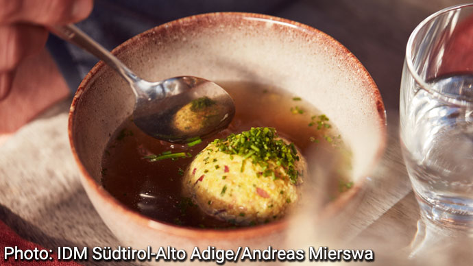 Enjoy traditional dishes from 3 different cultures. Canederle