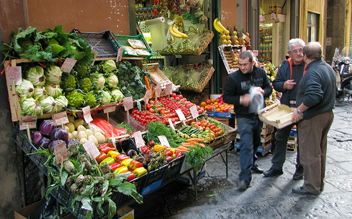 A morning at the grocers in Naples Naples market