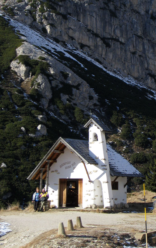 Tiny chapels all over the mountains offer solace and delight. Falzarego