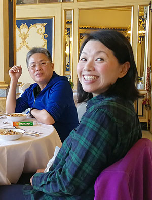 Breakfast overlooking Lake Maggiore Nik and Raymond